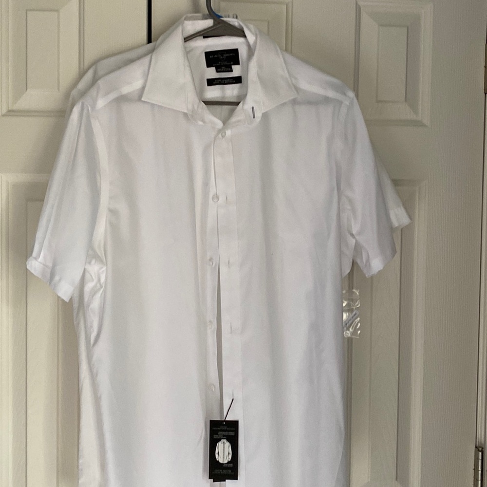 Brand new fitted short sleeve white shirt. Mens 16.5 neck.